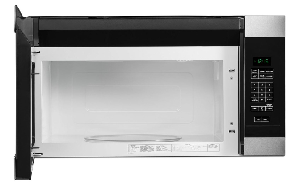 Amana AMV2307PF 30 inch Over the Range Microwave offers 1.6 cu. ft. Capacity, 300 CFM, 12 inch Turntable, in Stainless Steel