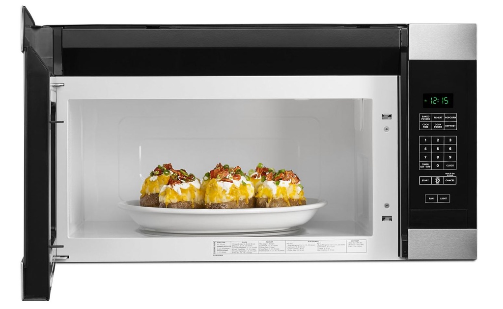 Amana AMV2307PF 30 inch Over the Range Microwave offers 1.6 cu. ft. Capacity, 300 CFM, 12 inch Turntable, in Stainless Steel