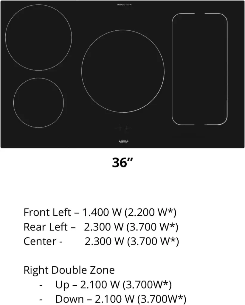 Lofra 00I5 36 inch Dolcevita Series Freestanding Induction Range with 5 Elements, 3 cu. ft. Oven Capacity and True European Convection