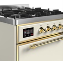 ILVE UM30D Majestic II 30 inch Dual Fuel Range with 5 Black Brass Burners