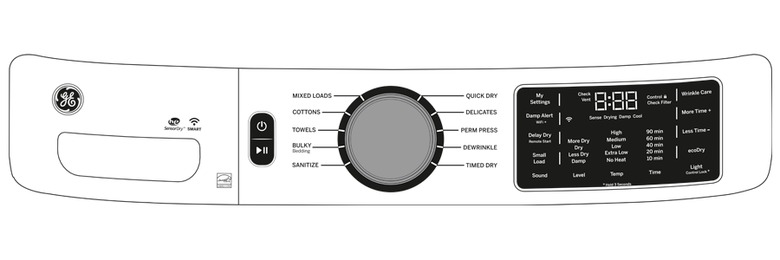 GFD55ESSNWW diagram of control panel
