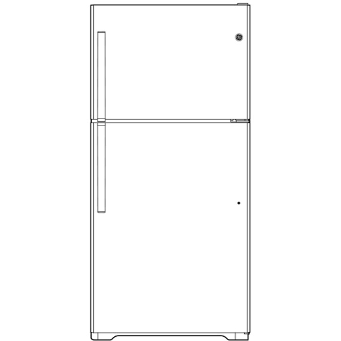 GIE18DTNRBB diagram of refrigerator