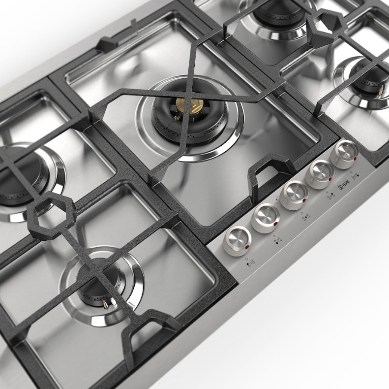ILVE UHCPMT95SS close up on dual burner