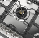 ILVE UHCPMT95SS right angle close up on dual burner