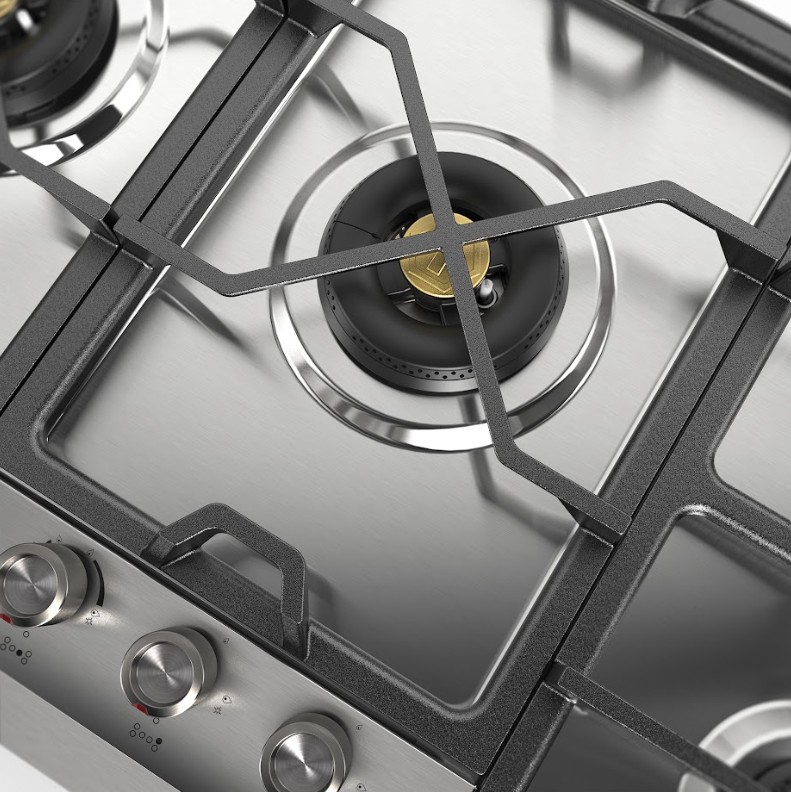 ILVE UHCPMT125SS close up on center dual burner