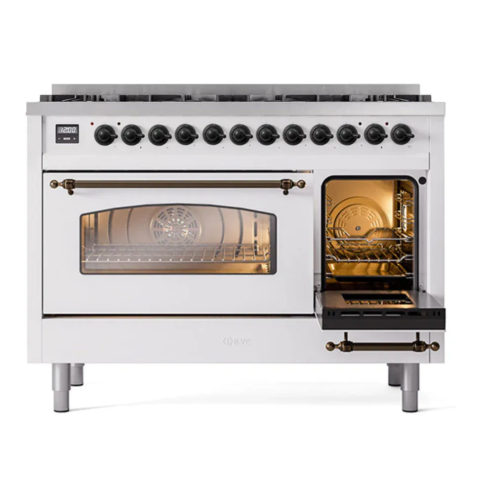 ILVE UP488NMPWHBLP side oven door opened
