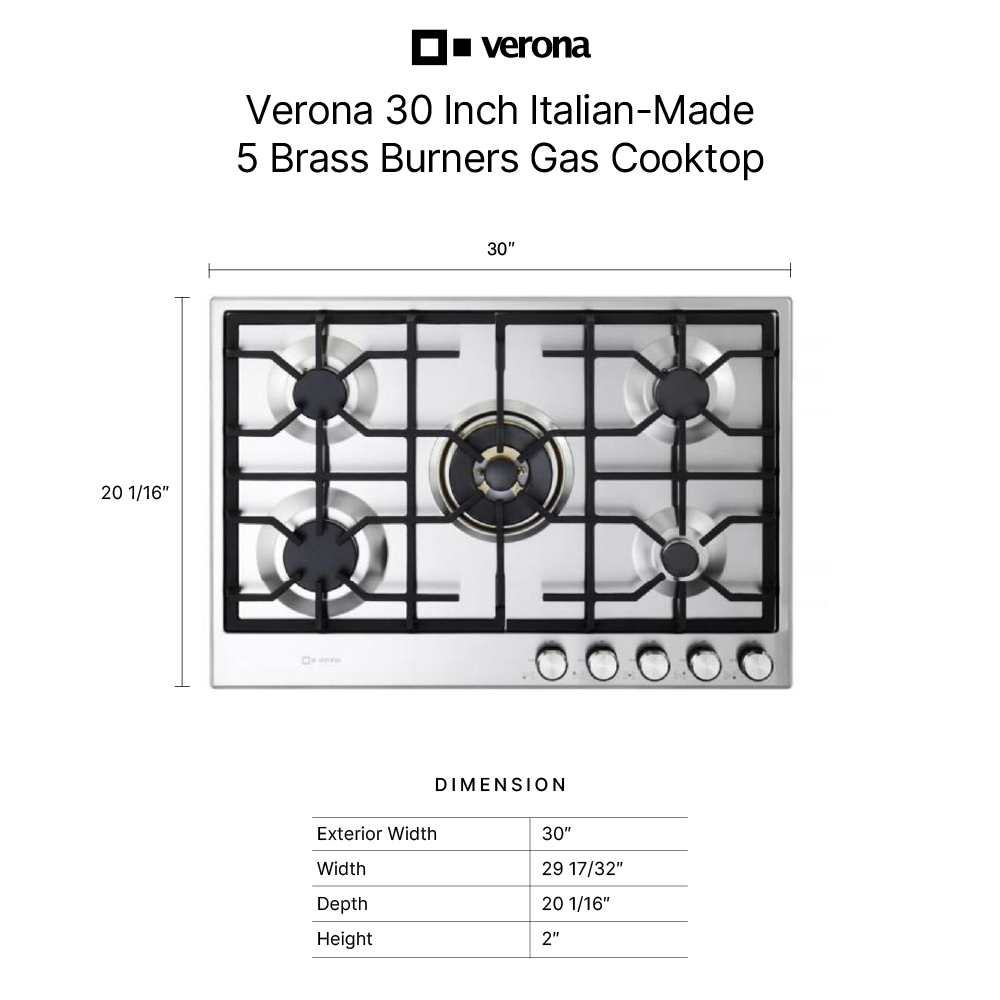 Verona VDGCT530FSS dimensions