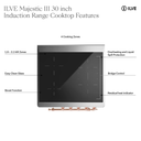 ILVE UMIB30N Majestic III 30 inch Induction Range with 4 Elements, 4 cu. ft. Oven Capacity