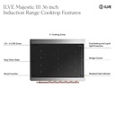 ILVE UMIB36N Majestic III 36 inch Induction Range with 6 Elements, 3.5 cu. ft. Total Oven Capacity