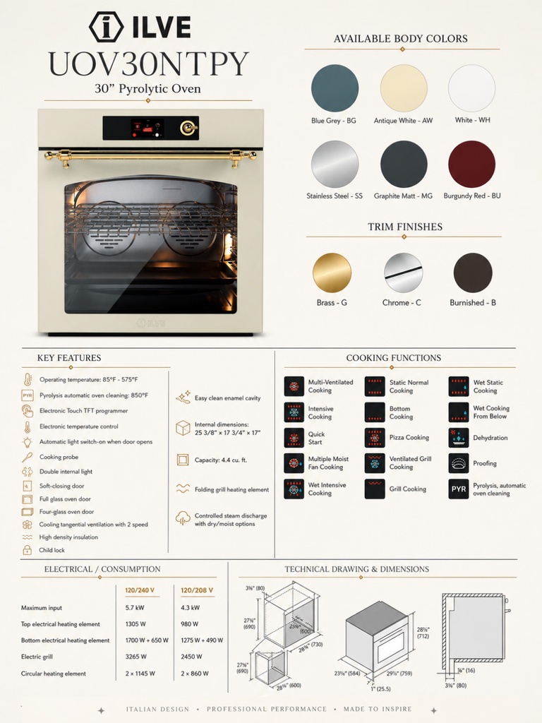 ILVE UOV30NTPY infographic