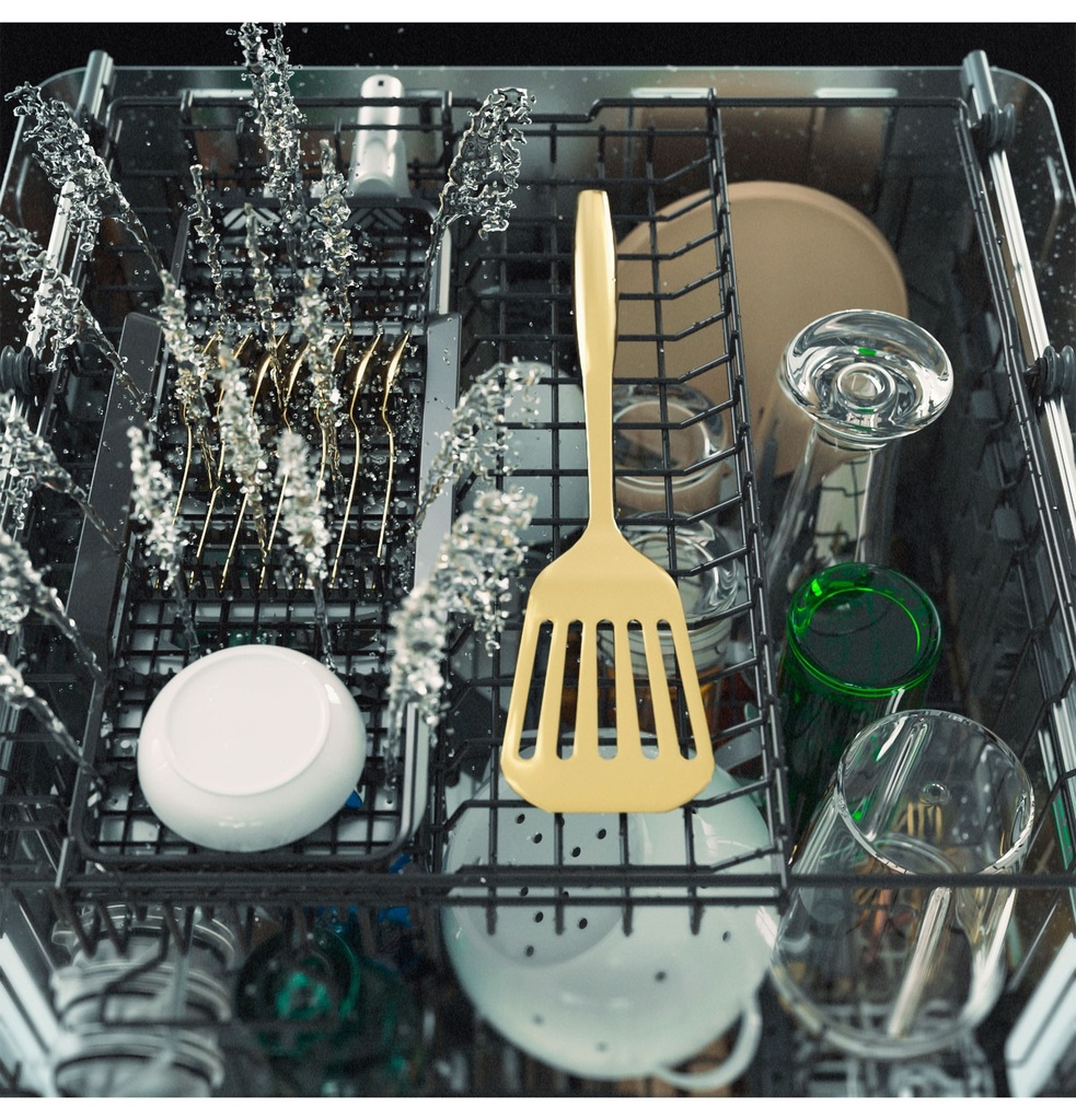 Cafe CDT888P2VS1 24 inch CustomFit Smart Fully Integrated Dishwasher with 16 Place Settings, ENERGY STAR Rated, Ultra Wash Top Rack and Dual Convection Ultra Dry, LED Lights, 39 dBA