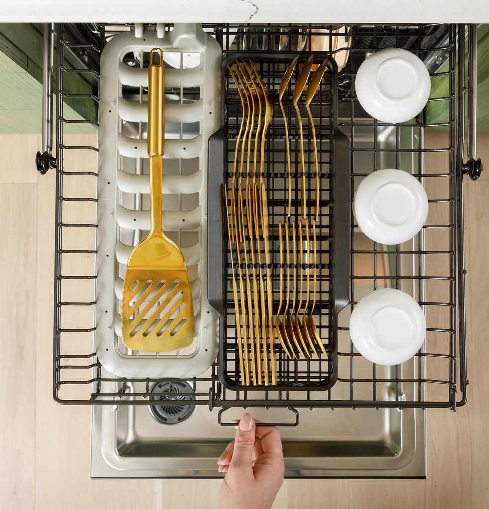 Cafe CDT888P2VS1 24 inch CustomFit Smart Fully Integrated Dishwasher with 16 Place Settings, ENERGY STAR Rated, Ultra Wash Top Rack and Dual Convection Ultra Dry, LED Lights, 39 dBA