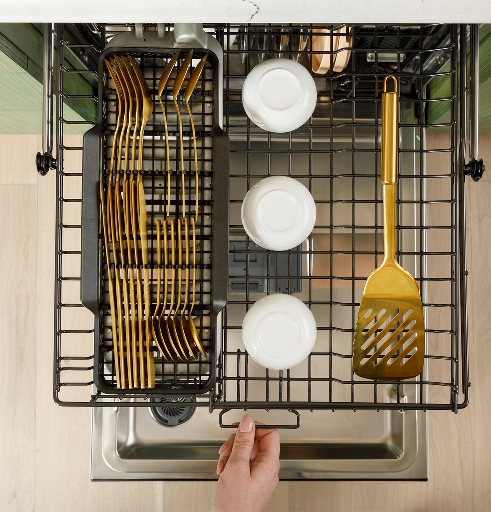 Cafe CDT888P2VS1 24 inch CustomFit Smart Fully Integrated Dishwasher with 16 Place Settings, ENERGY STAR Rated, Ultra Wash Top Rack and Dual Convection Ultra Dry, LED Lights, 39 dBA