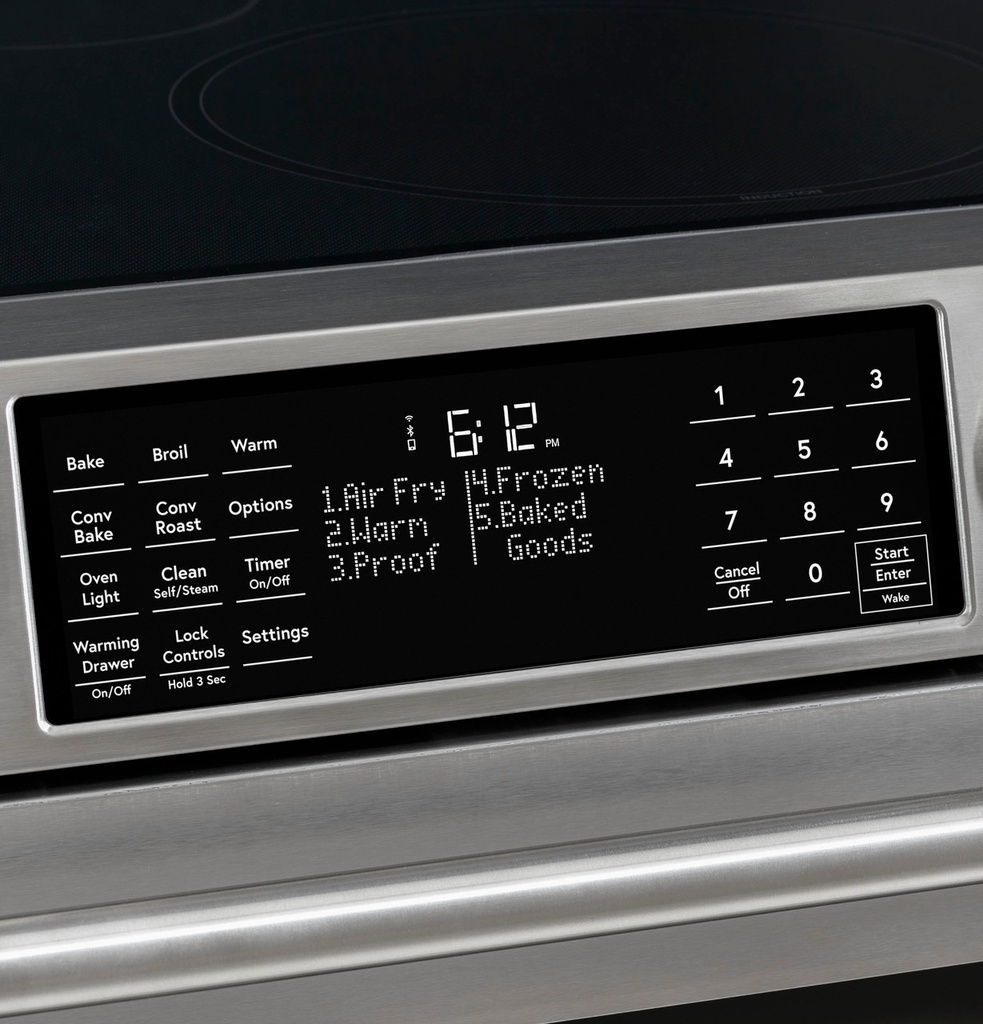 Cafe CES750P2MS1 30 inch Smart Slide-In Electric Double Oven Range with 5 elements, 6.7 cu. ft. Total Oven Capacity and No-Preheat Air Fry