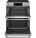 Cafe CES750P2MS1 30 inch Smart Slide-In Electric Double Oven Range with 5 elements, 6.7 cu. ft. Total Oven Capacity and No-Preheat Air Fry