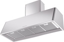 ILVE UAG48SS Nostalgie 48" Range Hood, bottom angled view