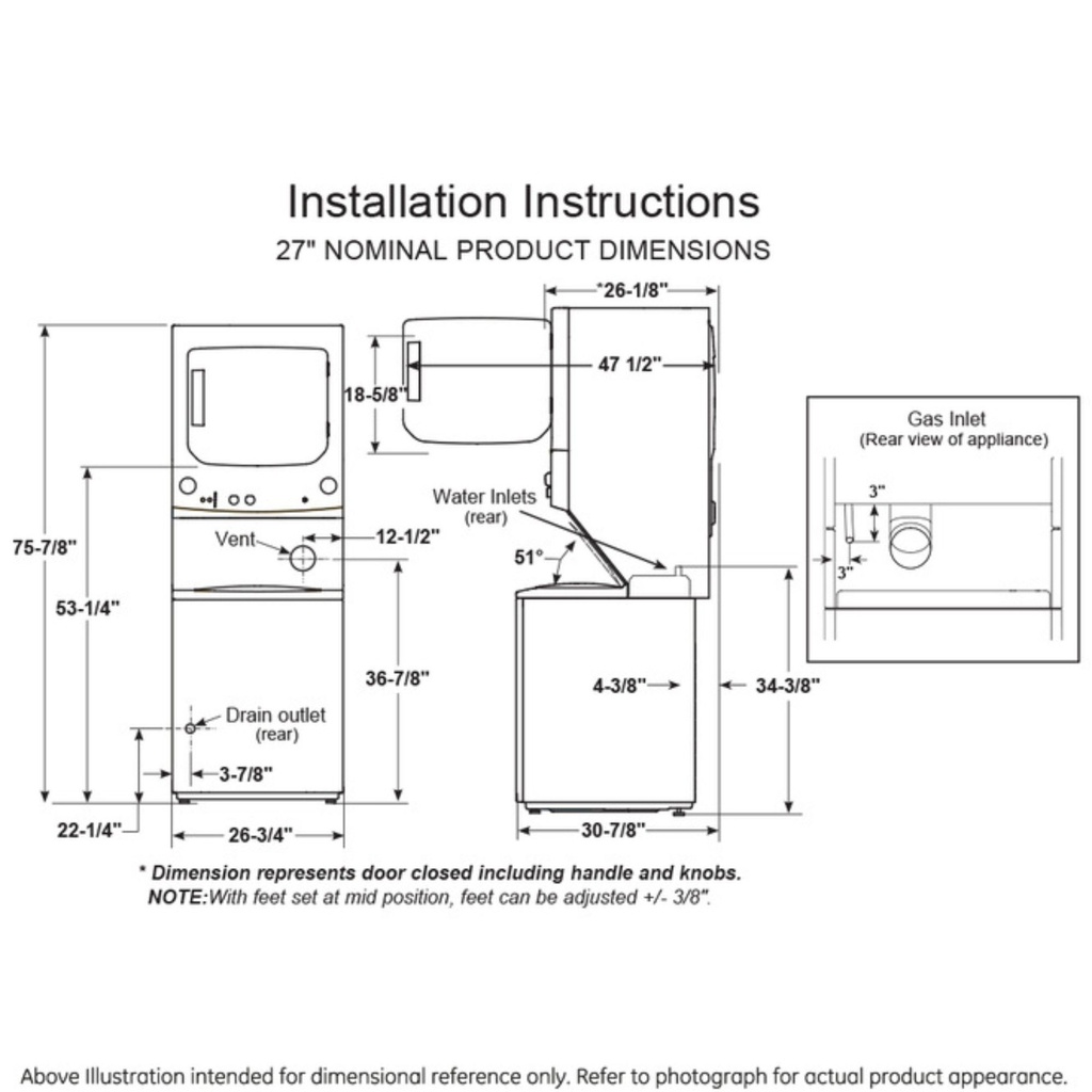 GUD27ESSMWW installation instructions