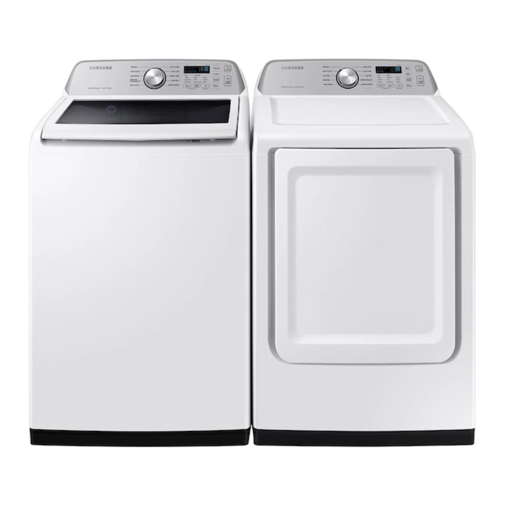 Samsung-DVE47CG3500W-front view with compatible washer