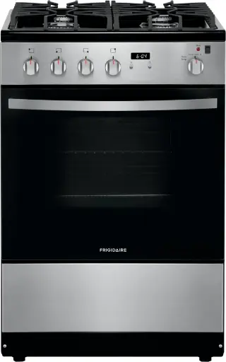 [FFGH2422US] Frigidaire FFGH2422U 24 inch Front Control Freestanding Gas Range with 4 Sealed Burners, 1.9 cu. ft. Capacity, Continuous Grates, Storage Drawer (Stainless Steel)