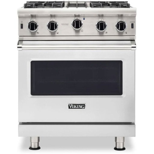 [VGIC53024BSS] Viking VGIC53024B 5 Series 30 inch Freestanding Gas Range with 4 Open Burners, 4 cu. ft. Oven Capacity,  VariSimmer, Black Chrome Knobs, Gourmet-Glo Infrared Broiler (Stainless Steel, Natural Gas)