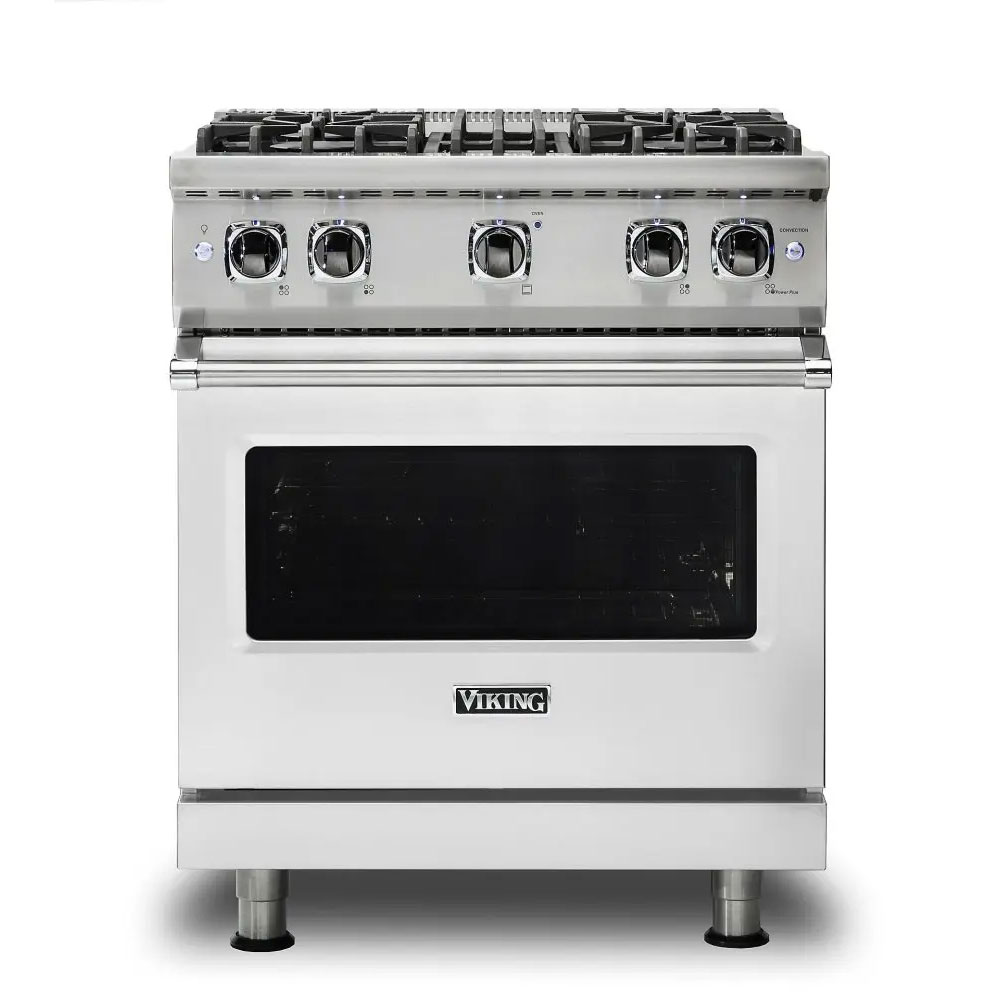 Viking VGR5304B 5 Series 30 inch Freestanding Gas Range with 4 Sealed Burners, 4 cu. ft. Oven Capacity, VariSimmer, BlackChrome Knobs, Gourmet-Glo