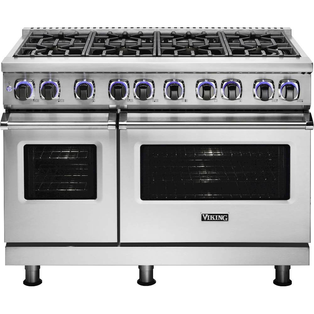 Viking VGR74828B 7 Series 48 inch Freestanding Gas Range with 8 Sealed Elevation Burners, 6.1 cu. ft. Oven Capacity, Gourmet-Glo Gas Infrared Broiler