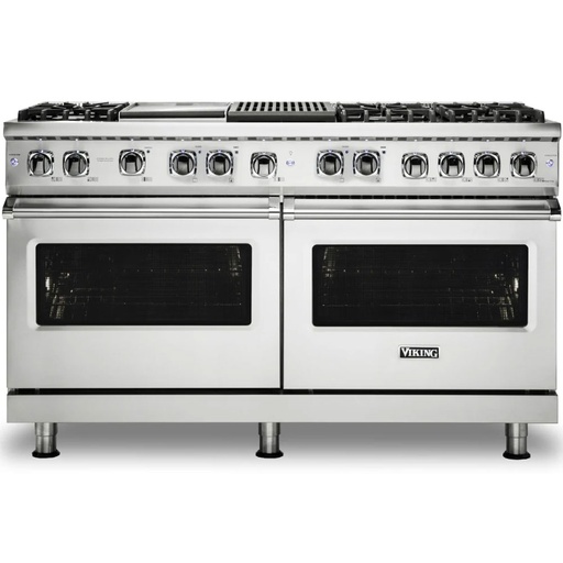 [VDR5606GQSS] Viking VDR5606GQ 5 Series 60 inch Dual Fuel Range with 6 Sealed Burners, Griddle and Grill (Stainless Steel, Natural Gas)