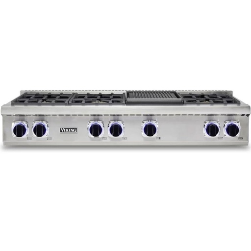 [VRT7486GSS] Viking VRT7486GSS 7 Series 48 inch Gas Rangetop with 6 Sealed Burners and Griddle (Natural Gas)