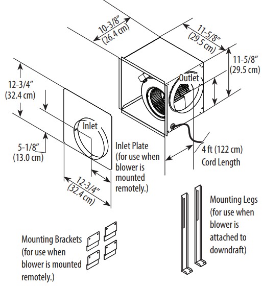 Viking VDVI600 600 CFM Interior Flex Blower