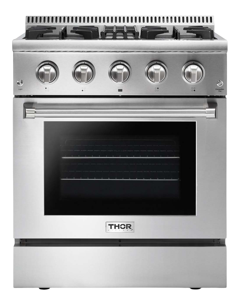 Thor Kitchen HRD3088U 30 inch Professional Dual Fuel Range with 4 Burners, 4.2 cu. ft. Oven Capacity, in Stainless Steel