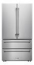 Thor Kitchen TRF3602 36 inch Professional Counter Depth 4 Door French Door Freestanding Refrigerator, 22.5 cu. ft. Total Capacity and Open Door Alarm, in Fingerprint Stainless Steel