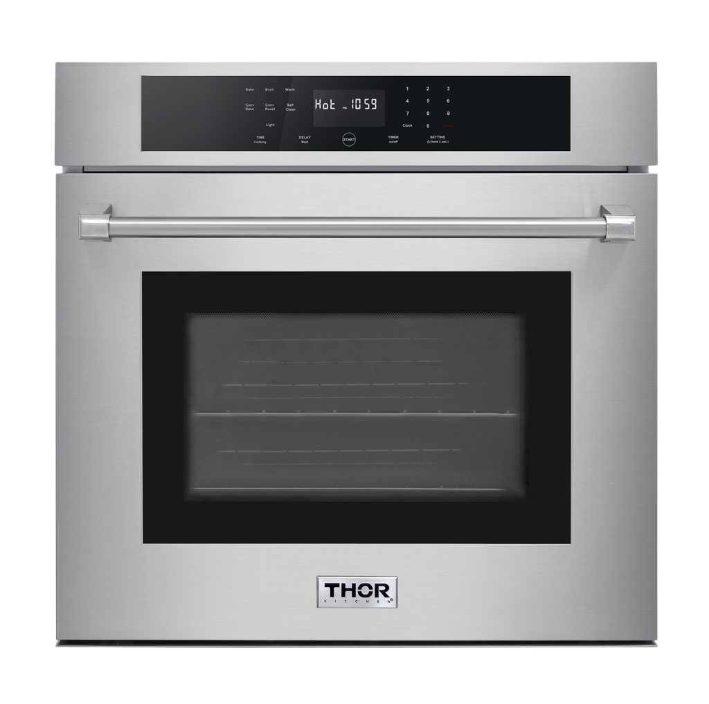 Thor Kitchen HEW3001 30 inch Professional Electric Wall Oven with 4.8 cu. ft. Capacity, LED Display, Self-Cleaning, Touch Glass Control, in Stainless Steel
