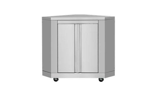 [MK06SS304] Thor Kitchen MK06SS304 31 Inch Pro Style Modular Outdoor Kitchen Corner Cabinet Module with Dual Doors, Wheels, in Stainless Steel