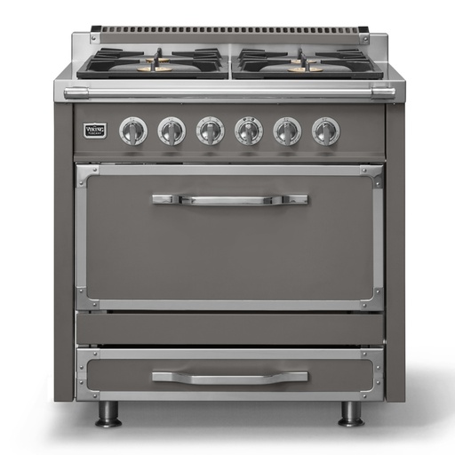 [TVDR3614BDG] Viking TVDR3614B Tuscany Series 36 inch Dual Fuel Range with 4 Sealed Burners and 3.8 cu. ft. Capacity Oven (Damascus Grey)