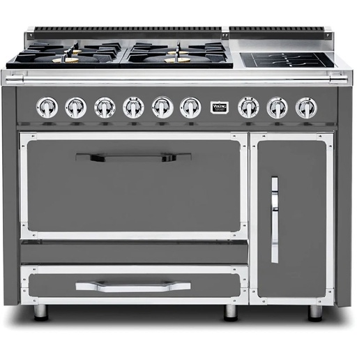 [TVDR4814IDG] Viking TVDR4814I Tuscany Series 48 inch Dual Fuel Range with 4 Sealed Burners and 2 Induction Elements, and 6.2 cu. ft. Oven Capacity (Damascus Grey)