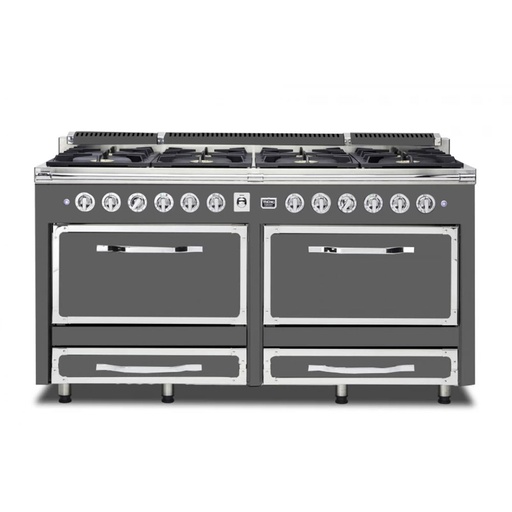 [TVDR6618BDG] Viking TVDR6618B Tuscany Series 66 inch Dual Fuel Range with 8 Sealed Burners and 7.6 cu. ft. Oven Capacity (Damascus Grey)
