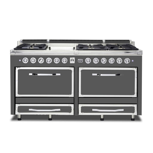 [TVDR6616GDG] Viking TVDR6616G Tuscany Series 66 inch Dual Fuel Range with 6 Sealed Burners, Griddle Included, 7.6 cu. ft. Oven Capacity (Damascus Grey)