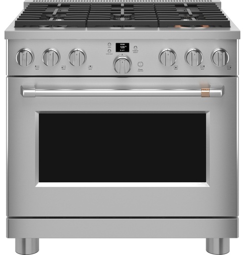 [CGY366P2TS1] Cafe CGY366P 36 inch Smart Commercial Style Gas Range with 6 Burners, 6.2 cu. ft. Capacity, Precision Temperature Probe and ADA Compliant (Stainless Steel)