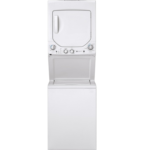 [GUD24GSSMWW] GE GUD24GSSMWW 24 inch Unitized Spacemaker Stacked 2.3 cu. ft. Washer and 4.4 cu. ft. Gas Dryer, in White