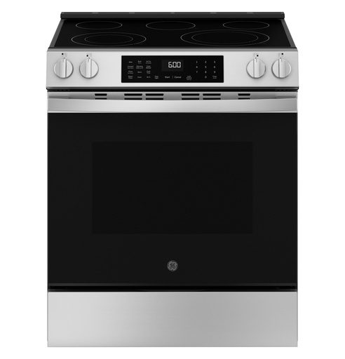 [GRS600AVFS] GE GRS600AV 30 inch Smart Slide-In Electric Convection Range with 5 Elements, 5.3 cu. ft. Oven Capacity, No Preheat Air Fry, Energy Star, ADA Compliant (Stainless Steel)