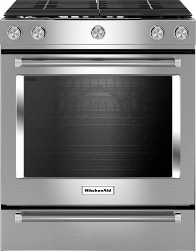 [KSGG700ESS] KitchenAid KSGG700E 30 inch Slide-In Gas Range with 5 Burners, 5.8 cu. ft. Oven Capacity, Even-Heat True Convection (Stainless Steel)