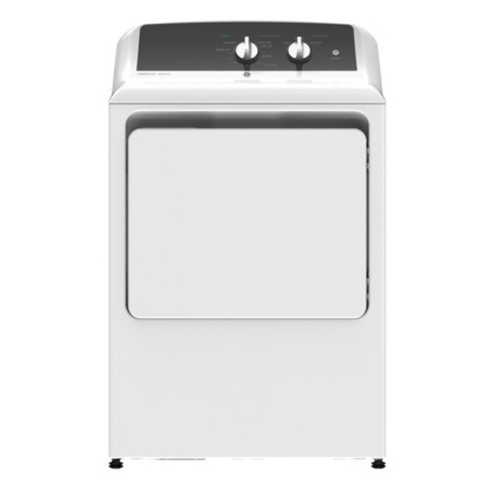 GE GTX52EASPWB 27 inch Electric Dryer with 6.2 cu. ft. Capacity, Up To 120 ft. Venting​ and Shallow Depth in White