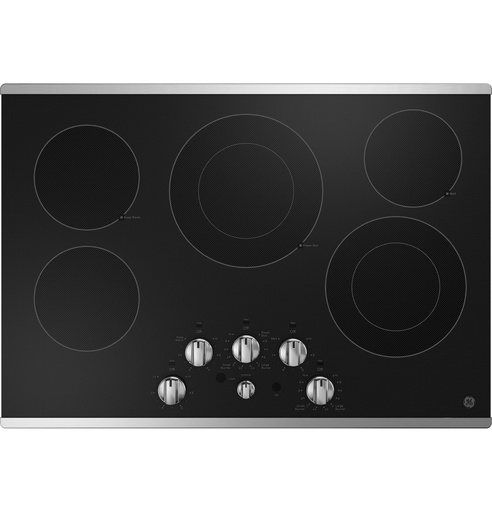 [JEP5030STSS] GE JEP5030 30 inch Electric Cooktop with 5 Elements, Keep Warm Setting, Control Lock and Melt Setting (Stainless Steel Frame)