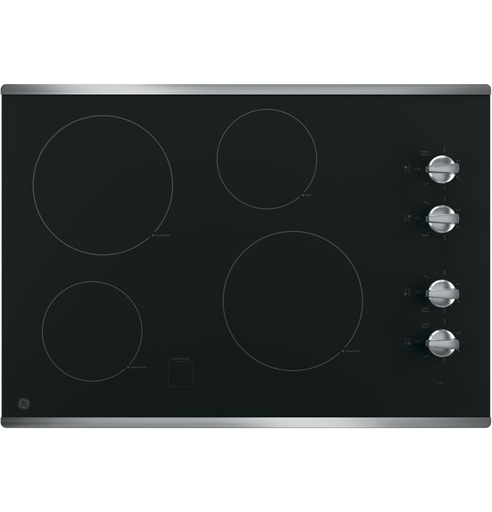[JP3030SWSS] GE JP3030 30 inch Electric Cooktop with 4 Elements, Keep Warm Setting, Melt Setting and Hot Surface Indicator Lights  (Stainless Steel)
