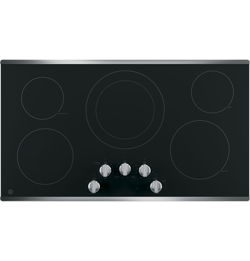 [JP3036SLSS] GE JP3036 36 inch Electric Cooktop with 5 Elements, Keep Warm Setting and Hot Surface Indicator Lights (Stainless Steel)