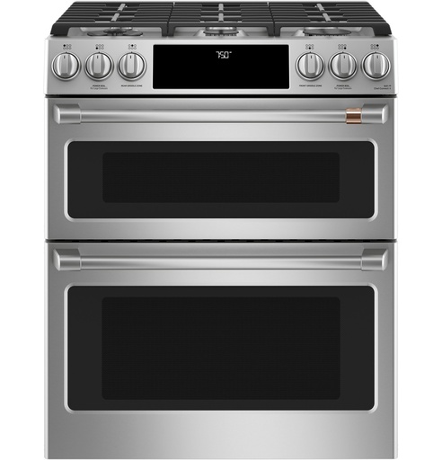 [CGS750P2MS1] Cafe CGS750P 30 inch Smart Slide-In Gas Double Oven Convection Range with 6 Burners, 6.7 cu. ft. Total Capacity and No-Preheat Air Fry (Stainless Steel)