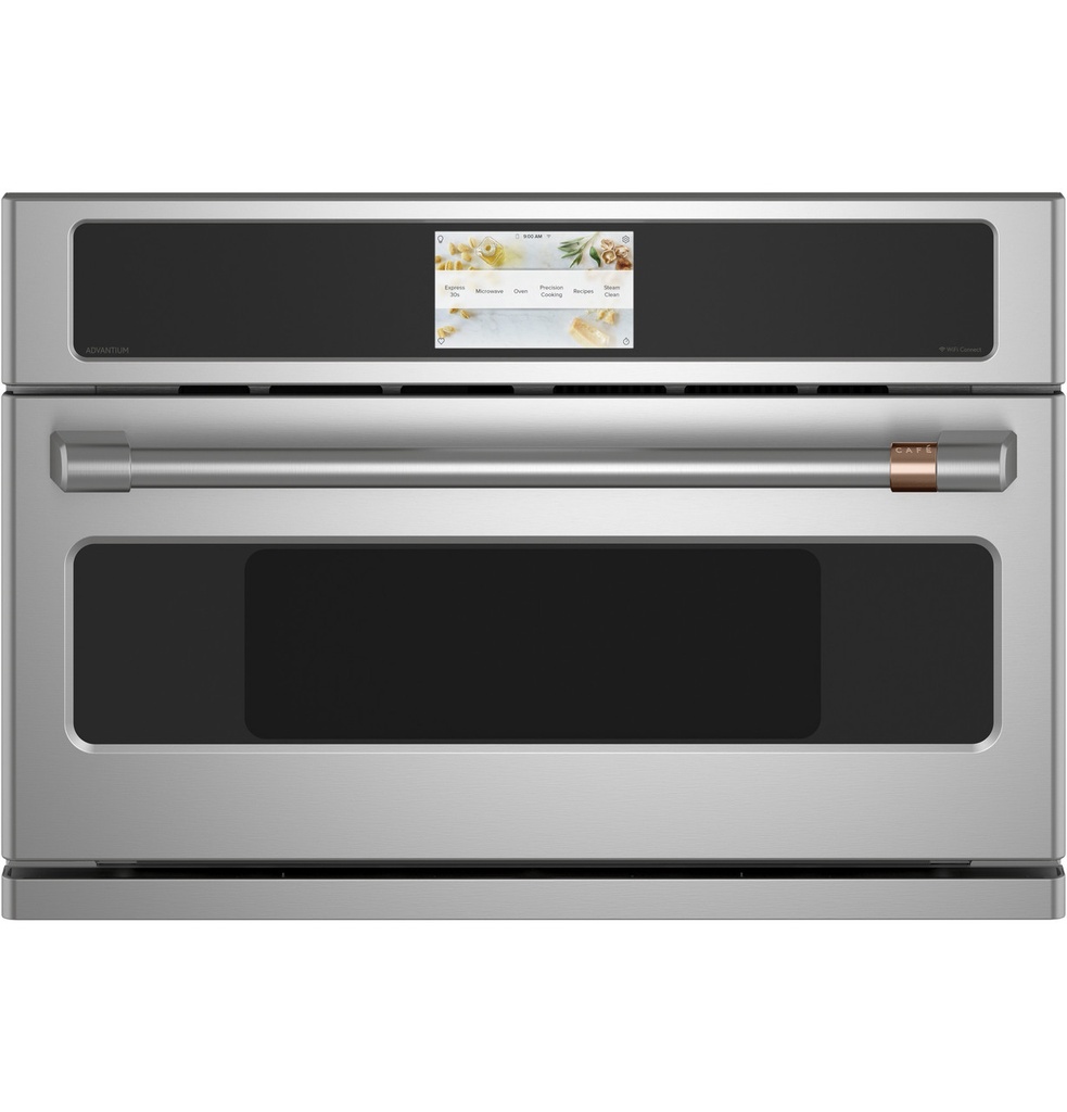 Cafe CSB923P2NS1 30 inch Smart 5-in-1 Electric Wall Oven with 1.7 cu. ft. Capacity, 240V Advantium Technology and 7 inch Full Color LCD Touch Control in Stainless Steel