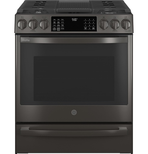[PGS930BPTS] GE Profile PGS930 30 inch Smart Slide-In Gas Range with 5 Burners, 5.6 cu. ft. Oven Capacity, No Preheat Air Fry (Black Stainless Steel)