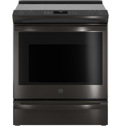 [PSS93BPTS] GE Profile PSS93 30 inch Smart Slide-In Electric Range with 5 Elements, 5.3 cu. ft. Oven Capacity, No Preheat Air Fry, Soft Close Storage Drawer, Convection with Precise Air, (Black Stainless Steel)