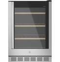 GE Profile PVS06BSPSS 24 inch Beverage Center with 155 Can/52 Bottle Capacity, Recessed LED Lighting, Reversible Shelf and Built-in Capable, in Stainless Steel